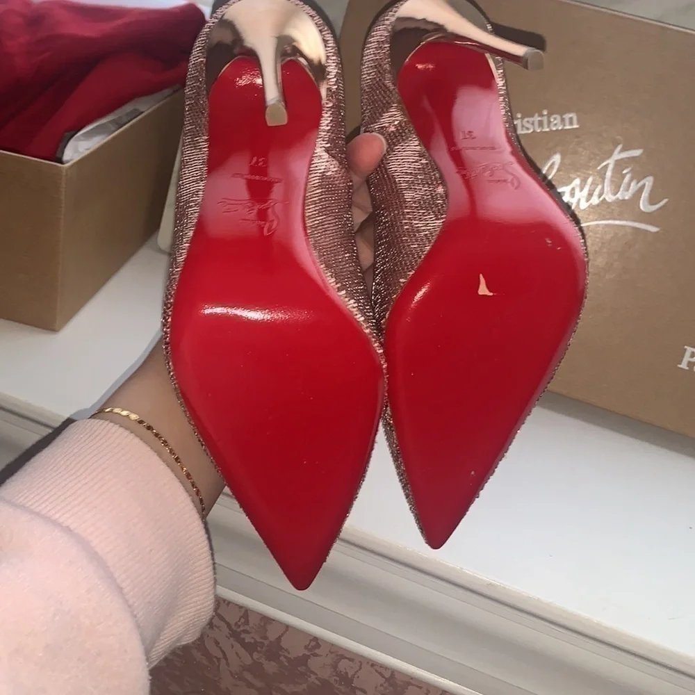So Kate 120 Christian Louboutin sequins metallic rose gold - Picture 5 of 10